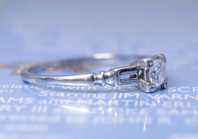TRAUB SOLITAIRE OLD EUROPEAN CUT DIAMOND RING - SinCityFinds Jewelry
