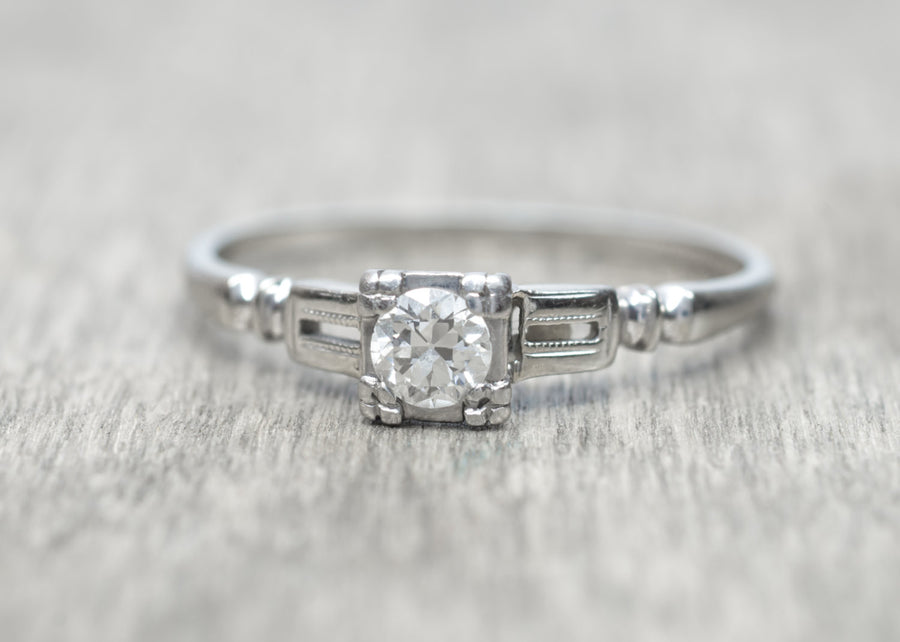 TRAUB SOLITAIRE OLD EUROPEAN CUT DIAMOND RING - SinCityFinds Jewelry